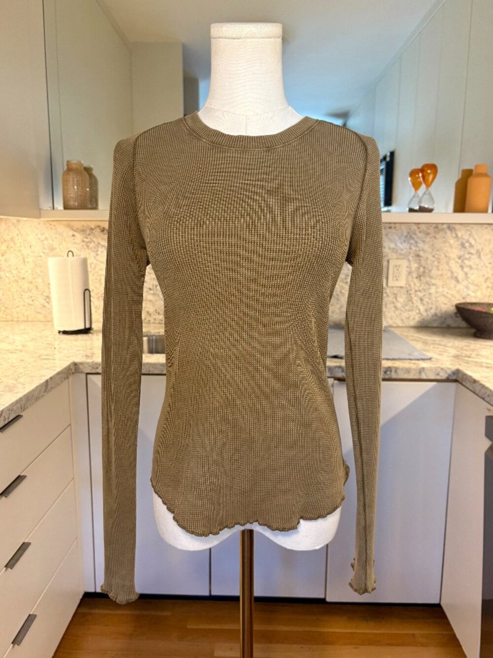 Free People We The Free Easy Does It Waffle Thermal Tee - XS